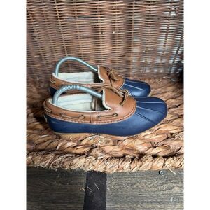 JBU by Jambu Gwen Navy Brown Faux Fur Lined Duck Shoes JB16GWN73 Womens 8M